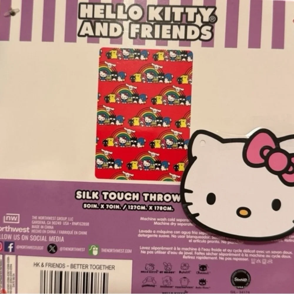 Hello Kitty and Friends Plush Better Together Blanket Throw Large